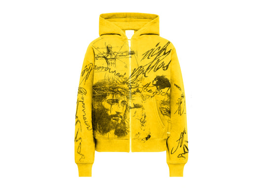 Yellow Graffiti Wall Zip up